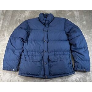 The North Face Puffer Jacket Mens Medium Down fill Blue Vintage Blue Label USA